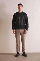 GMG Firenze-Bisiklet Yaka Geometrik Baskılı Erkek Sweatshirt-SWEATSHIRT-9-Milagron.com
