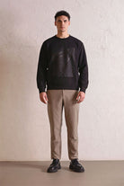 GMG Firenze-Bisiklet Yaka Geometrik Baskılı Erkek Sweatshirt-Winter'26-1-Milagron.com