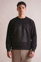 GMG Firenze-Bisiklet Yaka Geometrik Baskılı Erkek Sweatshirt-Winter'26-4-Milagron.com