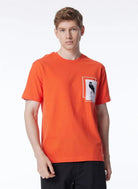 Bisiklet Yaka Göğsü Baskılı %100 Pamuk Oversize Erkek T-Shirt