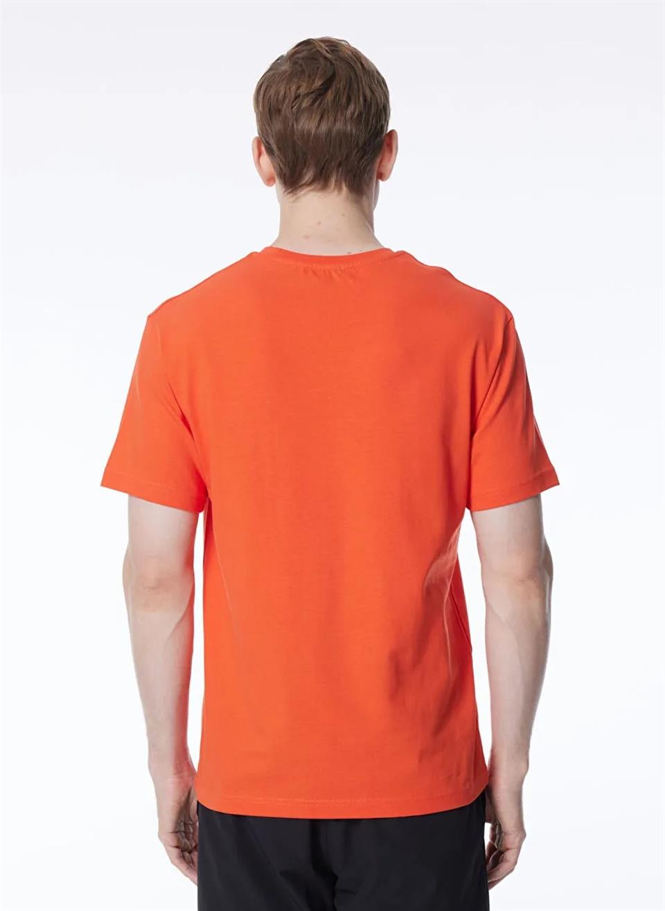 Bisiklet Yaka Göğsü Baskılı %100 Pamuk Oversize Erkek T-Shirt