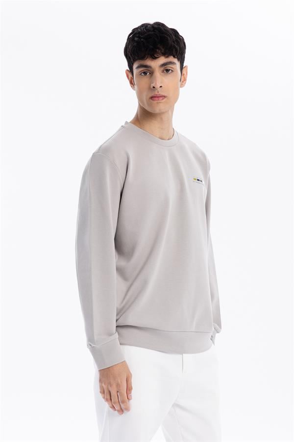 GMG Firenze-Bisiklet Yaka Göğsü Nakış Detaylı Colour Block Baskılı Erkek Sweatshirt-SWEATSHIRT-2-Milagron.com