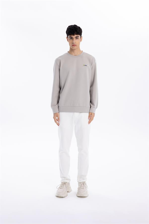 GMG Firenze-Bisiklet Yaka Göğsü Nakış Detaylı Colour Block Baskılı Erkek Sweatshirt-SWEATSHIRT-4-Milagron.com