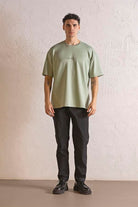 GMG Firenze-Bisiklet Yaka Invisible Baskılı Oversize Erkek T Shirt-KISA KOL-1-Milagron.com