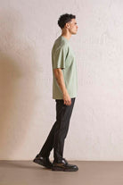 GMG Firenze-Bisiklet Yaka Invisible Baskılı Oversize Erkek T Shirt-KISA KOL-2-Milagron.com