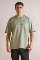 GMG Firenze-Bisiklet Yaka Invisible Baskılı Oversize Erkek T Shirt-KISA KOL-4-Milagron.com