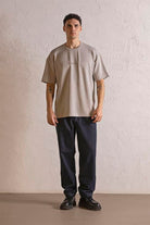 GMG Firenze-Bisiklet Yaka Invisible Baskılı Oversize Erkek T Shirt-KISA KOL-5-Milagron.com