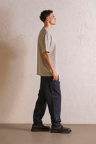 GMG Firenze-Bisiklet Yaka Invisible Baskılı Oversize Erkek T Shirt-KISA KOL-6-Milagron.com