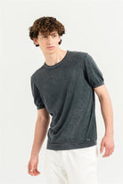 Bisiklet Yaka Kısa Kollu %100 Pamuk Slim Fit Erkek T-Shirt