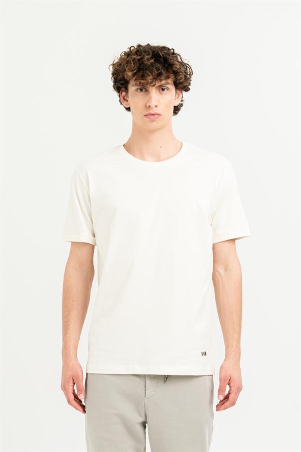 Bisiklet Yaka Kol Ucu Duble %100 Pamuk Slim Fit Erkek T-Shirt