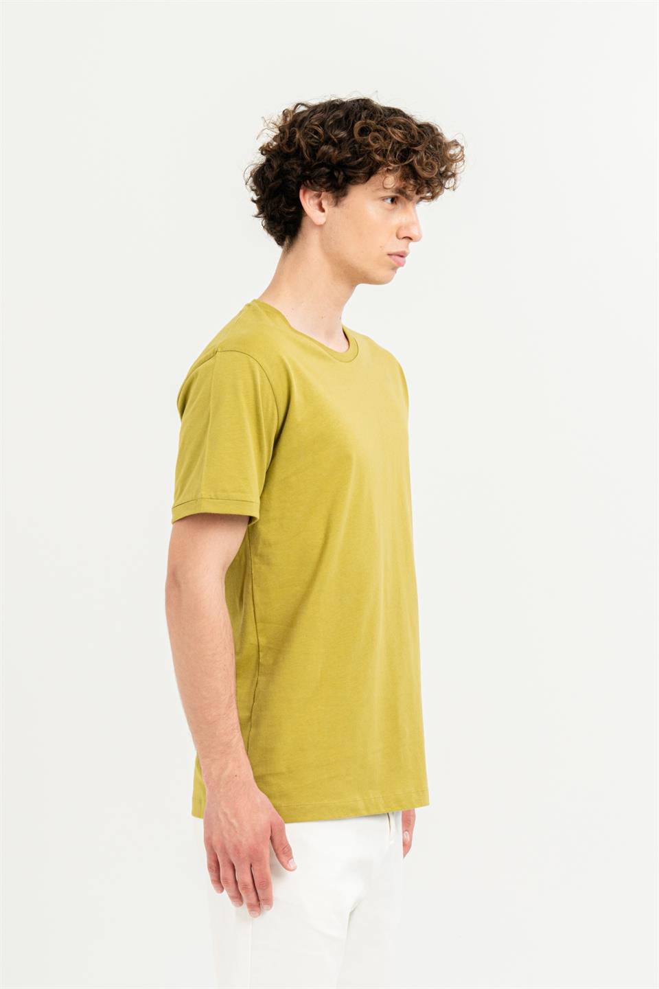 Bisiklet Yaka Kol Ucu Duble %100 Pamuk Slim Fit Erkek T-Shirt