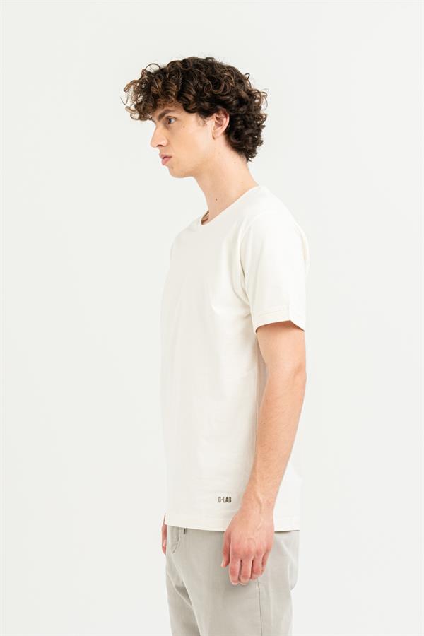 Bisiklet Yaka Kol Ucu Duble %100 Pamuk Slim Fit Erkek T-Shirt