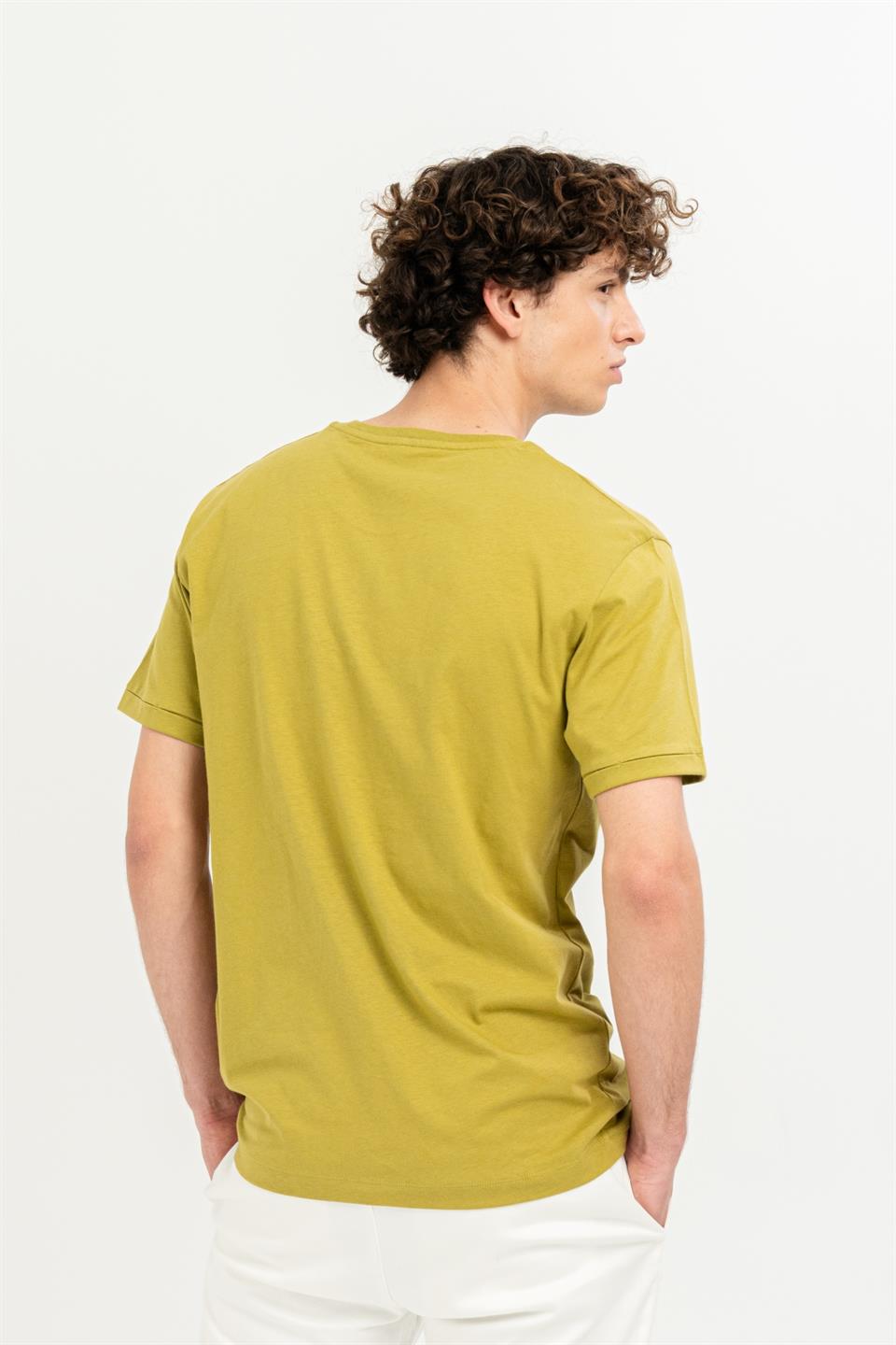 Bisiklet Yaka Kol Ucu Duble %100 Pamuk Slim Fit Erkek T-Shirt