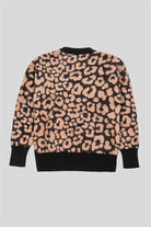 GMG Firenze-Bisiklet Yaka Leopar Desenli Kadın Kazak-KAZAK-3-Milagron.com