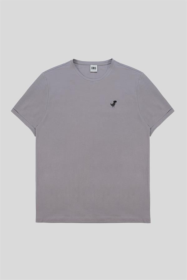Bisiklet Yaka Logo Detaylı Erkek T-Shirt