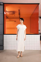 GMG Firenze-Bisiklet Yaka Modal Uzun Kadın Elbise-Elbise-2-Milagron.com