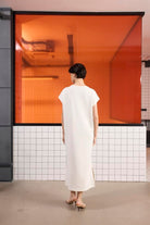 GMG Firenze-Bisiklet Yaka Modal Uzun Kadın Elbise-Elbise-4-Milagron.com