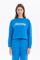 Bisiklet Yaka Numeroloji Baskılı Kadın Sweatshirt