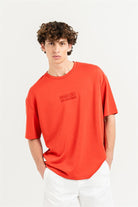 GMG Firenze-Bisiklet Yaka Önü Kabartma Baskılı Overize Basic T-Shirt-T-Shirts-4-Milagron.com