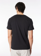 Bisiklet Yaka Önü Taşlı Yazılı %100 Pamuk Slim Fit Erkek T-Shirt