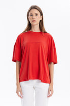 Bisiklet Yaka Oversize Sırtı Açık Kadın T-Shirt