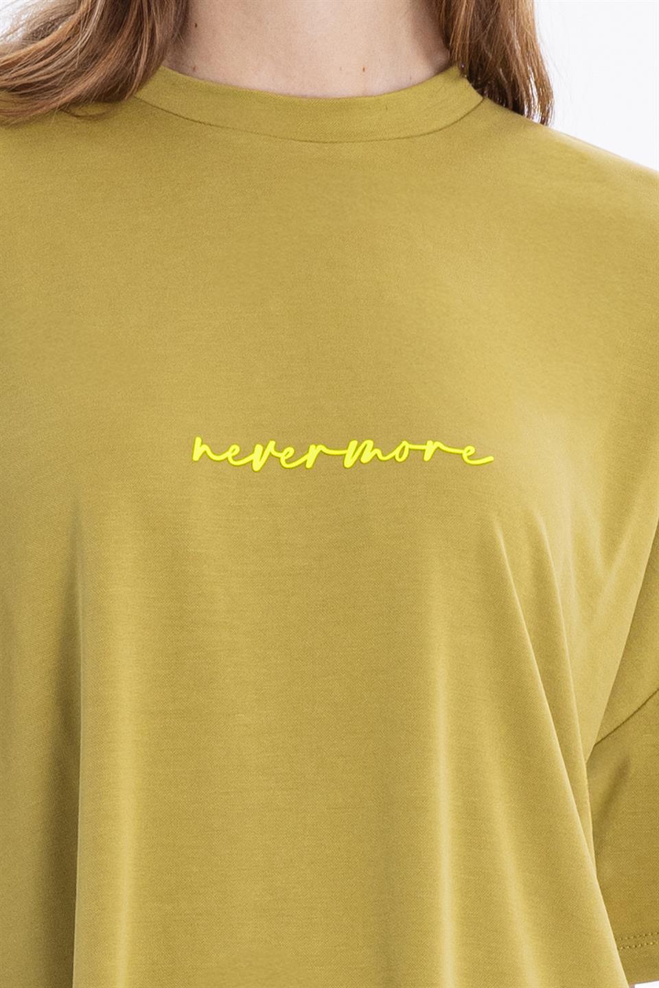 Bisiklet Yaka Oversize Sırtı Açık Kadın T-Shirt