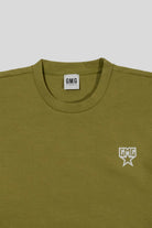 Bisiklet Yaka Sırtı Flok Göğsü Yıldız Baskılı Erkek Sweatshirt