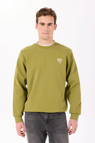 GMG Firenze-Bisiklet Yaka Sırtı Flok Göğsü Yıldız Baskılı Erkek Sweatshirt-Sweatshirts & Hoodies-1-Milagron.com