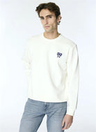 GMG Firenze-Bisiklet Yaka Sırtı Flok Göğsü Yıldız Baskılı Erkek Sweatshirt-Sweatshirts & Hoodies-5-Milagron.com