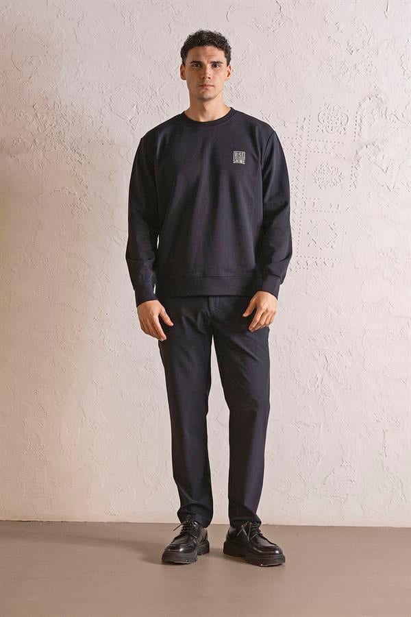 GMG Firenze-Bisiklet Yaka Sırtı Ve Göğsü Baskılı Erkek Sweatshirt-SWEATSHIRT-6-Milagron.com