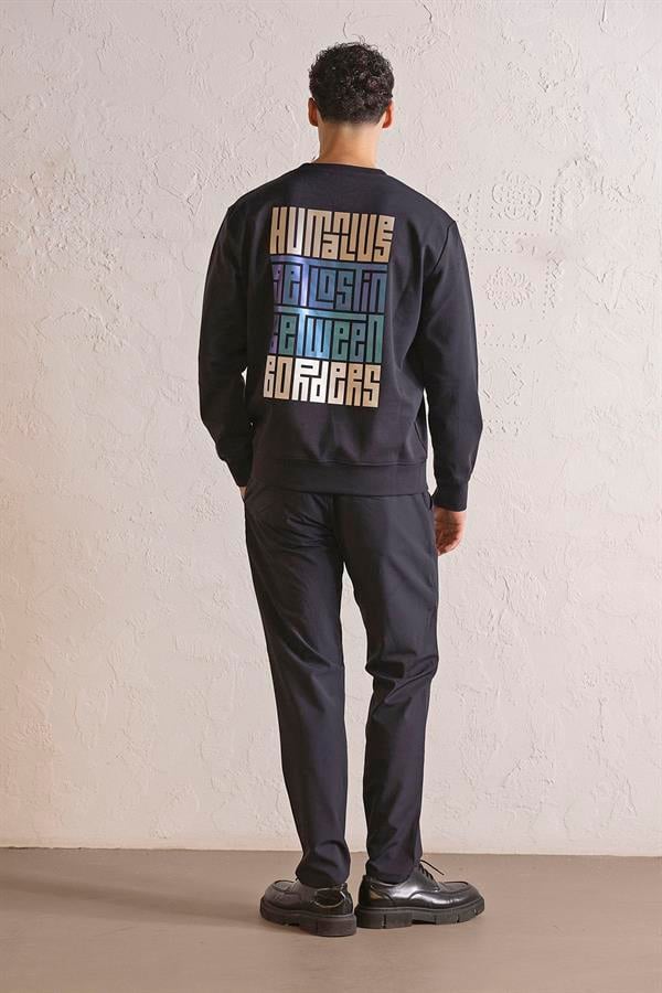 GMG Firenze-Bisiklet Yaka Sırtı Ve Göğsü Baskılı Erkek Sweatshirt-SWEATSHIRT-8-Milagron.com