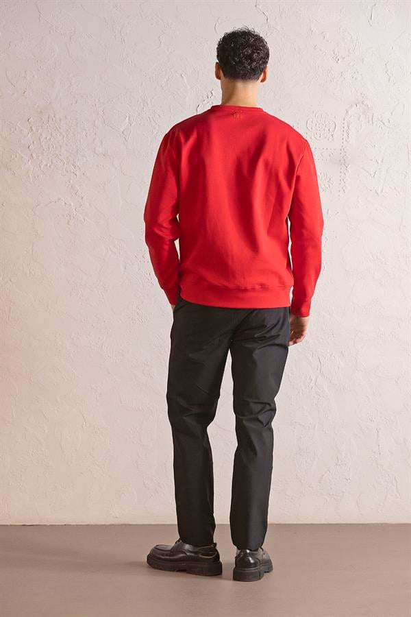 GMG Firenze-Bisiklet Yaka Siyah Beyaz Baskılı Erkek Sweatshirt-SWEATSHIRT-3-Milagron.com