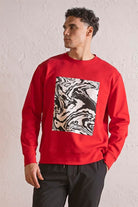 GMG Firenze-Bisiklet Yaka Siyah Beyaz Baskılı Erkek Sweatshirt-SWEATSHIRT-4-Milagron.com