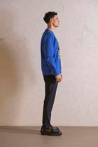 GMG Firenze-Bisiklet Yaka Siyah Beyaz Baskılı Erkek Sweatshirt-SWEATSHIRT-6-Milagron.com
