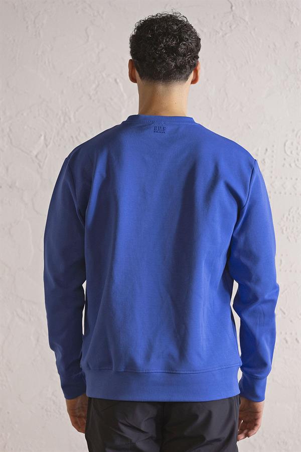 GMG Firenze-Bisiklet Yaka Siyah Beyaz Baskılı Erkek Sweatshirt-SWEATSHIRT-8-Milagron.com