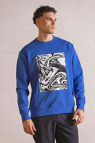 GMG Firenze-Bisiklet Yaka Siyah Beyaz Baskılı Erkek Sweatshirt-SWEATSHIRT-9-Milagron.com