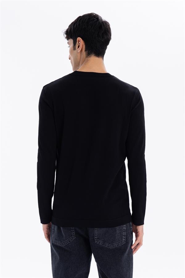 Bisiklet Yaka Slim Fit Basic Erkek Triko Kazak