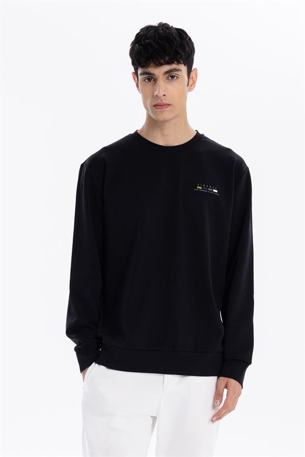 GMG Firenze-Bisiklet Yaka Slim Fit Baskılı Erkek Sweatshirt-SWEATSHIRT-5-Milagron.com