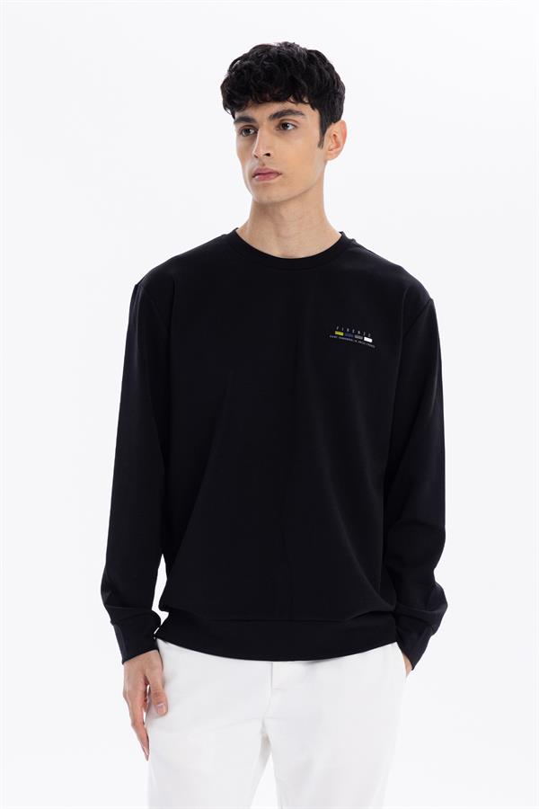 GMG Firenze-Bisiklet Yaka Slim Fit Baskılı Erkek Sweatshirt-SWEATSHIRT-6-Milagron.com