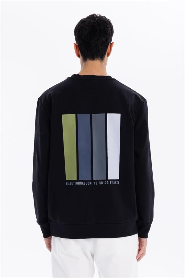 GMG Firenze-Bisiklet Yaka Slim Fit Baskılı Erkek Sweatshirt-SWEATSHIRT-8-Milagron.com