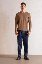 Bisiklet Yaka Slim Fit Erkek Kazak