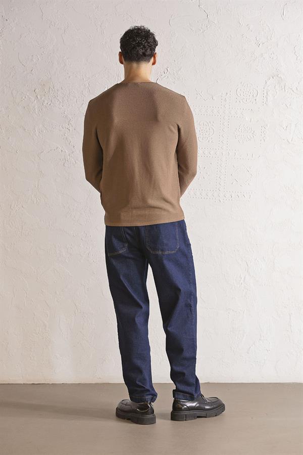 Bisiklet Yaka Slim Fit Erkek Kazak