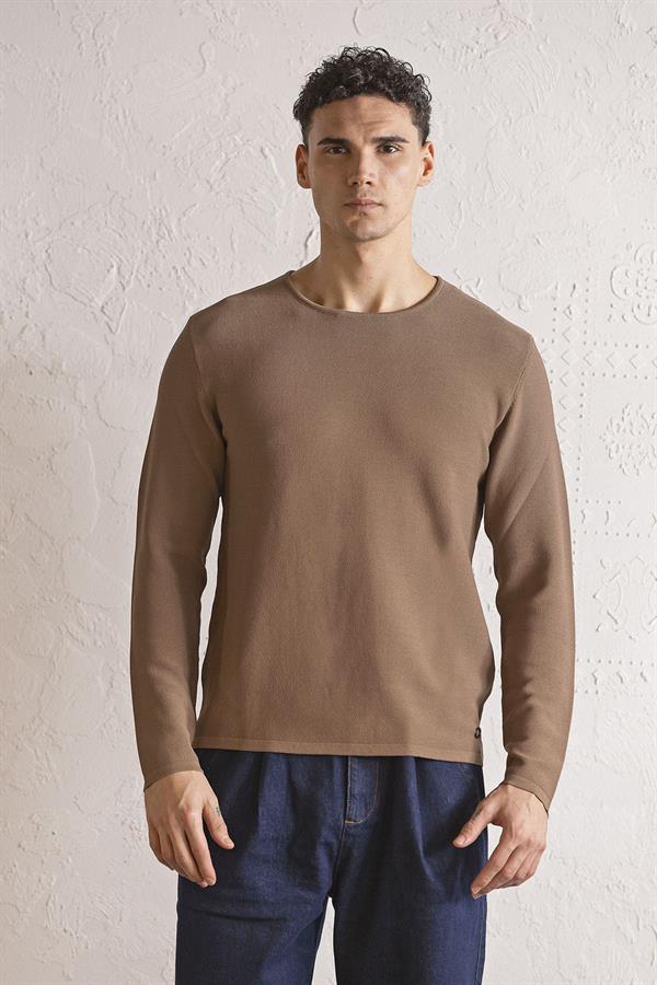 Bisiklet Yaka Slim Fit Erkek Kazak