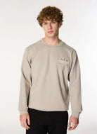 Bisiklet Yaka Sol Göğüs Üzeri Baskılı Erkek Sweatshirt