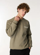 Bisiklet Yaka Sol Göğüs Üzeri Baskılı Erkek Sweatshirt