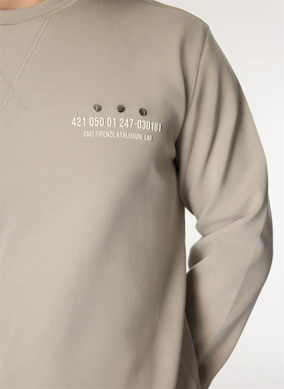 Bisiklet Yaka Sol Göğüs Üzeri Baskılı Erkek Sweatshirt