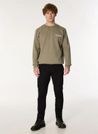 Bisiklet Yaka Sol Göğüs Üzeri Baskılı Erkek Sweatshirt