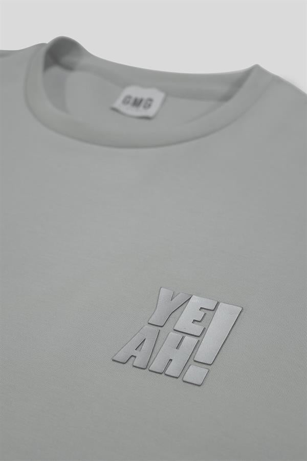 Bisiklet Yaka Yeah Baskılı Erkek T-Shirt