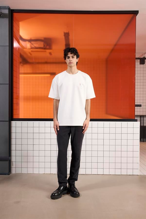 GMG Firenze-Bisiklet Yaka Yeah Baskılı Erkek T Shirt-Summer'25-1-Milagron.com