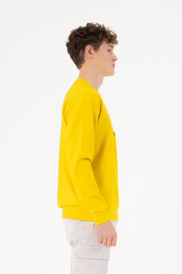 Bisiklet Yaka Zero Baskılı Erkek Sweatshirt